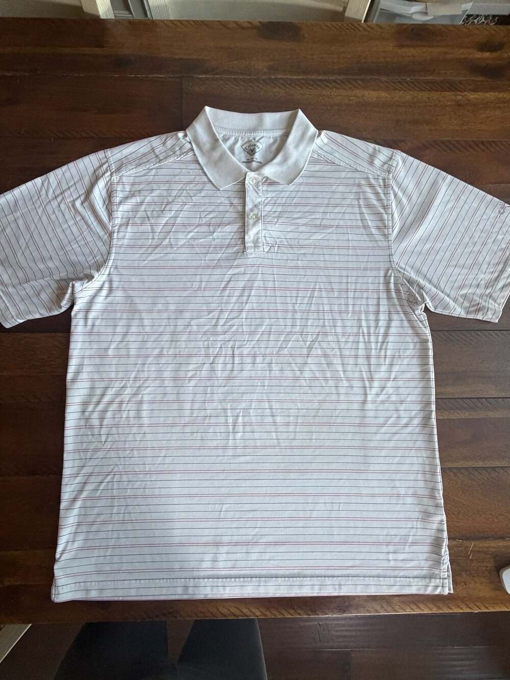 Callaway Men's XXL White Stripe Performance Golf Polo Shirt